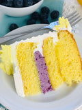 Lemon Cake with Blueberry & Lemon Curd Filling
