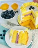 Lemon Cake with Blueberry & Lemon Curd Filling