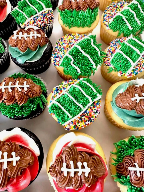 Football Cupcakes - 6 pack